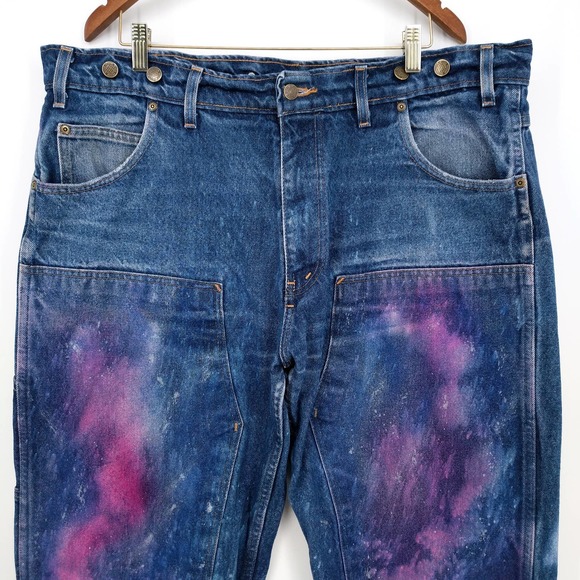 Prison Blues Double Front Custom Painted Jean - Picture 2 of 11